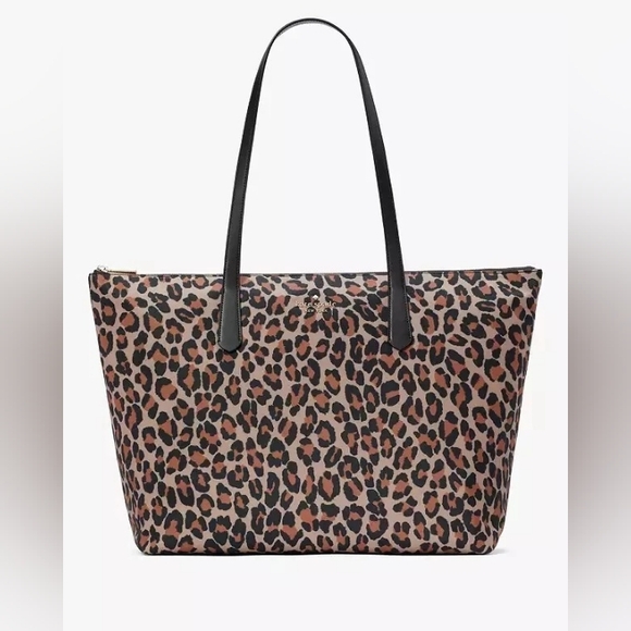 kate spade Handbags - Kate Spade NWT KITT Leopard Print Tote Bag Set - XL